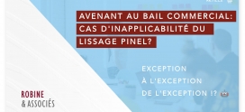 Avenant au bail : cas d’inapplicabilité du lissage PINEL ?