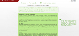 JURIS’Post-it – Cession de l’article L.145-51 et déplafonnement