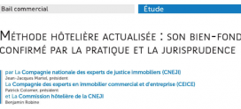 Méthode hôtelière actualisée : son bien-fondé confirmé par la pratique et la jurisprudence – AJDI Mars 2023