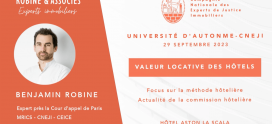 Valeur locative hôtelière – Université d’automne de la CNEJI 2023